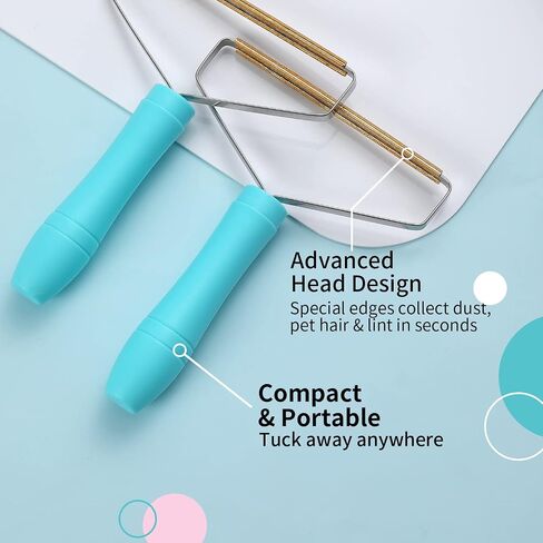 Reusable Cat Hair Remover - Special Dog Hair Remover Multi Fabric Edge and Carpet Scraper - Easy Pet Hair Remover for Couch, Pet Towers & Rugs - Gets Every Hair! (1PCS-Blue) in Saudi Arabia