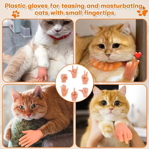 6 Pack Mini Hands for Cats,Tiny Hands for Cats Crossed,Tiny Folded Hands for Cat Paws,Cat Interactive Toy,Playful Cat Accessories for Mimicking Human Gestures in Kuwait