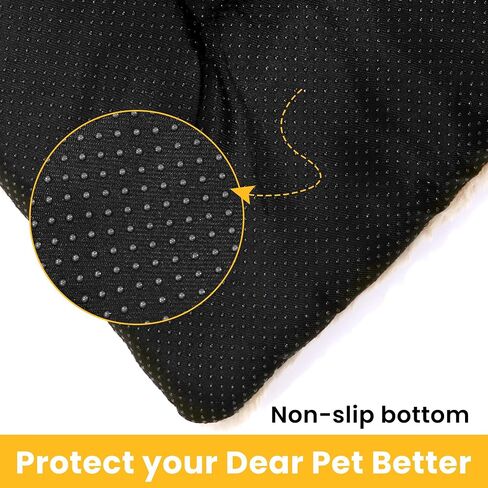 Dog Beds Crate Pad for Large Dogs, Cat Bed Washable Dog Crate Pad Dog Bed Mat Washable Dog Beds Anti-Slip & Anti-Scratch Pet Sleeping Mat (Khaki,L) in Saudi Arabia