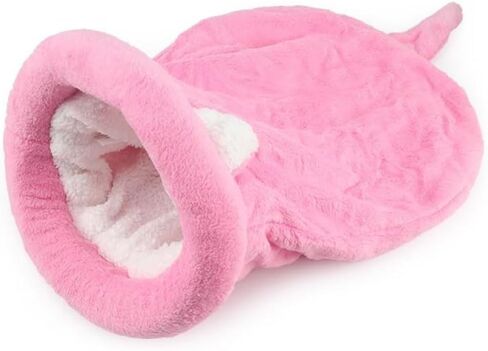 Cat Beds Cave for Indoor Cats for Small Dogs, Washable Sleeping Bag Calming, Soft Fluffy Self-Warming and Cozy Anti-Anxiety Cuddler (25 x 21 inch, Pink) in Saudi Arabia