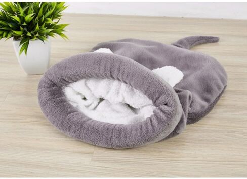 Cat Beds Cave for Indoor Cats for Small Dogs, Washable Sleeping Bag Calming, Soft Fluffy Self-Warming and Cozy Anti-Anxiety Cuddler (25 x 21 inch, Pink) in Saudi Arabia