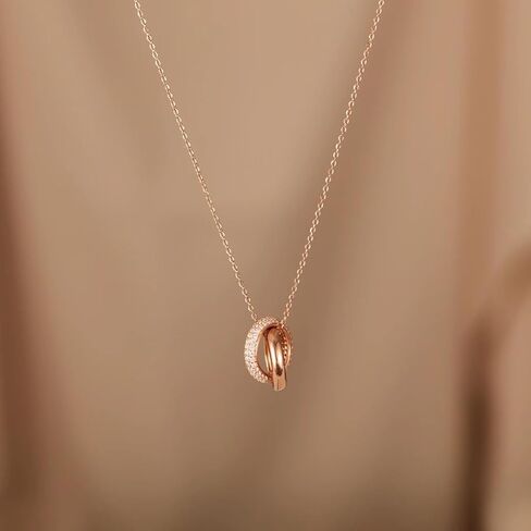 ipink-قلادة حفيدة هدايا حفيدة من الجدة، هدايا التخرج لها، عيد ميلاد ملهمة مجوهرات الزفاف هدايا تذكار للحفيدة (دائرة مرتبطة- الجدة والحفيدة) in Kuwait