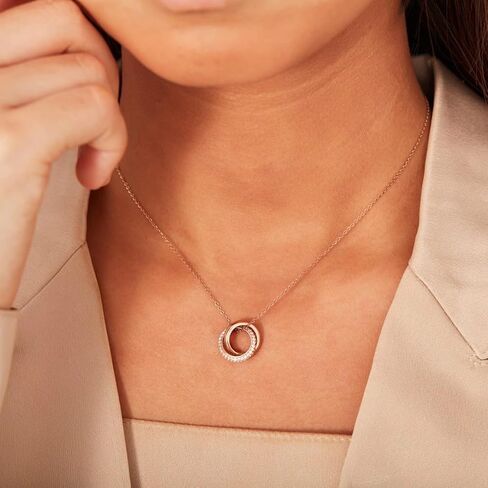 ipink-قلادة حفيدة هدايا حفيدة من الجدة، هدايا التخرج لها، عيد ميلاد ملهمة مجوهرات الزفاف هدايا تذكار للحفيدة (دائرة مرتبطة- الجدة والحفيدة) in Kuwait