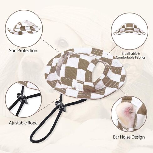 قبعة للحيوانات الأليفة للقطط والكلاب فقط مع سلسلة قابلة للتعديل، قبعة للحيوانات الأليفة الصغيرة للقطط الصغيرة والمتوسطة لتزيين حفلات أعياد الميلاد (أبيض برتقالي، صغير) in Kuwait