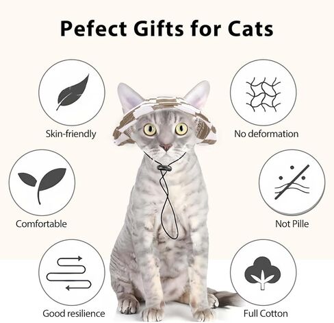 قبعة للحيوانات الأليفة للقطط والكلاب فقط مع سلسلة قابلة للتعديل، قبعة للحيوانات الأليفة الصغيرة للقطط الصغيرة والمتوسطة لتزيين حفلات أعياد الميلاد (أبيض برتقالي، صغير) in Kuwait