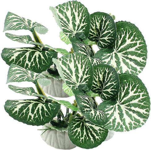 Soft Aquarium Plants Betta Fish Tank Decorations Betta Leaf Pad 2 Inch, Silk Plastic Artificial Plants for Aquarium Reptile Tank Decor (C-4Pcs Set/Green) in Saudi Arabia