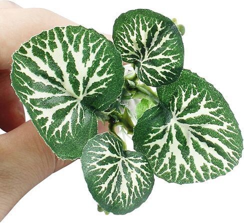 Soft Aquarium Plants Betta Fish Tank Decorations Betta Leaf Pad 2 Inch, Silk Plastic Artificial Plants for Aquarium Reptile Tank Decor (C-4Pcs Set/Green) in Saudi Arabia