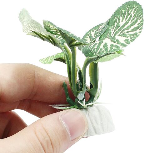 Soft Aquarium Plants Betta Fish Tank Decorations Betta Leaf Pad 2 Inch, Silk Plastic Artificial Plants for Aquarium Reptile Tank Decor (C-4Pcs Set/Green) in Saudi Arabia