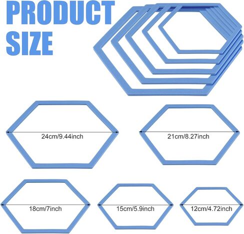 5pcs Aquarium Floating Plant Rings, Foam Floating Plant Corral Holder Hexagon Fish Feeding Rings Feeding Ring Barrier for Fish Tank Feeder Plant Fence for Keeping Food in Place (Blue) in Saudi Arabia