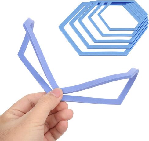 5pcs Aquarium Floating Plant Rings, Foam Floating Plant Corral Holder Hexagon Fish Feeding Rings Feeding Ring Barrier for Fish Tank Feeder Plant Fence for Keeping Food in Place (Blue) in Saudi Arabia