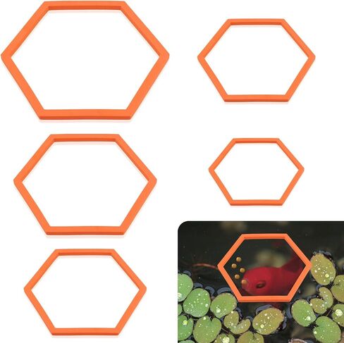 5pcs Aquarium Floating Plant Rings, Foam Floating Plant Corral Holder Hexagon Fish Feeding Rings Feeding Ring Barrier for Fish Tank Feeder Plant Fence for Keeping Food in Place (Blue) in Saudi Arabia