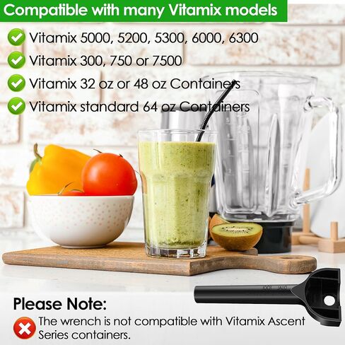 مفتاح ربط الأجزاء البديلة وأداة إزالة الشفرات والمثبتات المتوافقة مع ملحقات خلاطات فيتاميكس، باللون الأسود in Kuwait