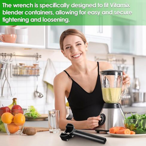 مفتاح ربط الأجزاء البديلة وأداة إزالة الشفرات والمثبتات المتوافقة مع ملحقات خلاطات فيتاميكس، باللون الأسود in Kuwait