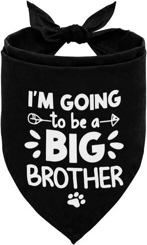 Dog Bandana, I Am Going to Be A Big Brother Dog Bandana, Dog Scarf Black Printing, Dog Scarf Accessories, Dog Bandana Pet Scarf, Pet Black Scarf Gender Reveal Accessories, Dog Bandana Gift (D28) in Saudi Arabia