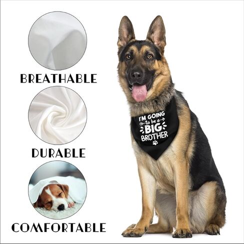 Dog Bandana, I Am Going to Be A Big Brother Dog Bandana, Dog Scarf Black Printing, Dog Scarf Accessories, Dog Bandana Pet Scarf, Pet Black Scarf Gender Reveal Accessories, Dog Bandana Gift (D28) in Saudi Arabia