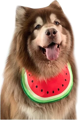 Pet Dog Bib Dog Bandana Cartoon Watermelon Pet Neckerchief Dog Costume Accessory Summer Waterproof Pet Bib for Medium & Large Dogs in Kuwait