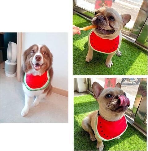 Pet Dog Bib Dog Bandana Cartoon Watermelon Pet Neckerchief Dog Costume Accessory Summer Waterproof Pet Bib for Medium & Large Dogs in Kuwait