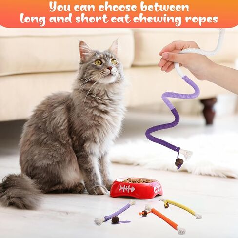 Rope Cat Toys, 6 Pack Catnip Toy Bite Rope, Toys for Indoor Cats Teeth Cleaning Toys for Kitten, Interactive Cat Nip Kitty Toys for All Breeds 27 Inches in Saudi Arabia
