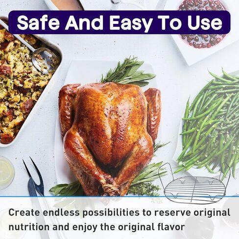 رف البخار والتحميص - ملحقات لطباخ Ninja Foodi Possible Cooker Pro - متوافق مع طباخ Ninja Crockpot 8.5 Quart البطيء MC1000، MC1001، MC1010 - رف تحميص مطلي بالكروم in Kuwait