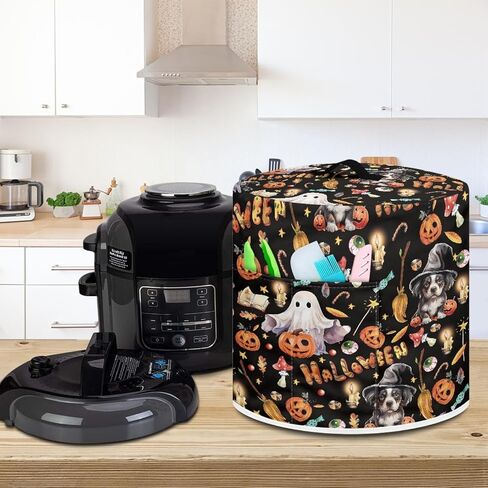 Pressure Cooker Cover, Black Cat Print Dust Cover for 3Qt Pot, Anti-Static Dust Cover for Electric Slow Cookers with Front Pocket, Anti-fingerprint Kitchen Appliance Cover in Saudi Arabia