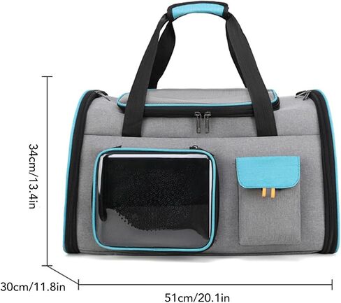 Pet Carrier Large Capacity, 20x12x13inch Cat Dog Carrier with Dual Shoulder Straps, Protable and Breathable Pet Travel Backpack, for Large and Medium Cats Dogs (Grey and Blue) in Saudi Arabia