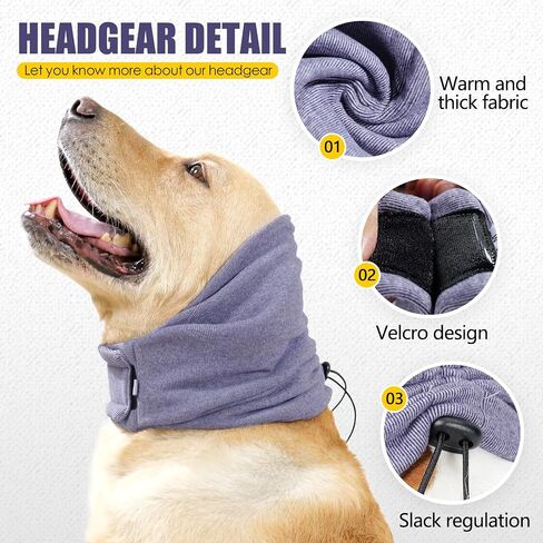 JOHNBOLIN Dog Thunder Ear Muffs، الكلب هوديي تهدئة لا يلتف الأذن رفرف للكلاب شفاء ورم دموي، الكلب لا رفرف حماية الضوضاء الأذن التفاف تخفيف القلق، الكلب غطاء الأذن الاستمالة (الأرجواني الفاتح، صغير) in Kuwait