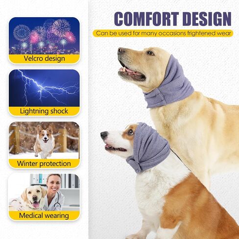 JOHNBOLIN Dog Thunder Ear Muffs، الكلب هوديي تهدئة لا يلتف الأذن رفرف للكلاب شفاء ورم دموي، الكلب لا رفرف حماية الضوضاء الأذن التفاف تخفيف القلق، الكلب غطاء الأذن الاستمالة (الأرجواني الفاتح، صغير) in Kuwait