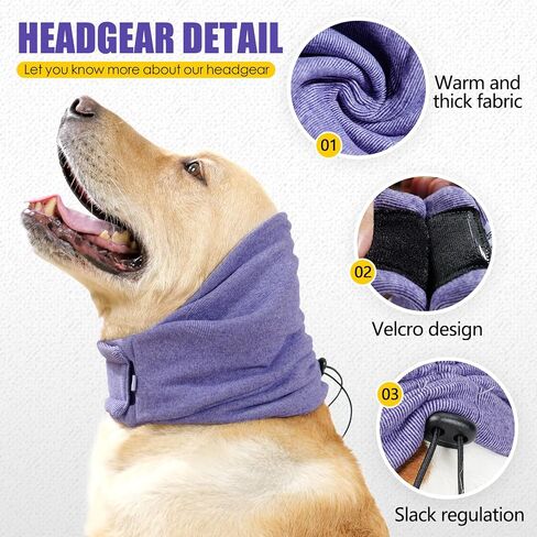 JOHNBOLIN Dog Thunder Ear Muffs، الكلب هوديي تهدئة لا يلتف الأذن رفرف للكلاب شفاء ورم دموي، الكلب لا رفرف حماية الضوضاء الأذن التفاف تخفيف القلق، الكلب غطاء الأذن الاستمالة (الأرجواني الفاتح، صغير) in Kuwait