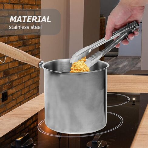 1 Set Deep Fryer Basket Stainless Steel Fryer Baskets Kitchen Deep Frying Pot Cooking Pot Fish Fryer Pot and Basket Food Strainer with Handle Multi-purpose in Saudi Arabia