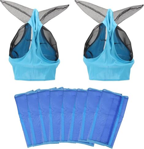 10 قطع من لوازم الحصان، 8 قطع من أحذية الطيران الشبكية و2 قطعة من أقنعة الذبابة مع مجموعة الأذنين، أقنعة الذبابة مع الأذنين ناعمة، واقية من طماق الحصان الشبكية المسامية لمنع لدغات الذباب المؤلمة in Kuwait