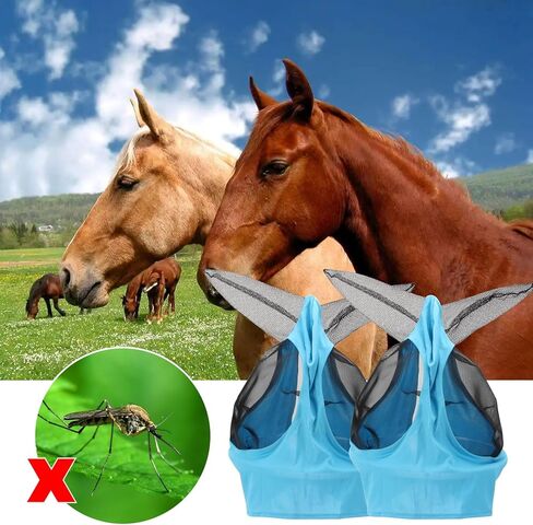 10 قطع من لوازم الحصان، 8 قطع من أحذية الطيران الشبكية و2 قطعة من أقنعة الذبابة مع مجموعة الأذنين، أقنعة الذبابة مع الأذنين ناعمة، واقية من طماق الحصان الشبكية المسامية لمنع لدغات الذباب المؤلمة in Kuwait