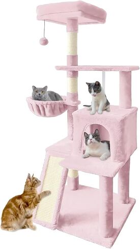 70" Cat Tree Tower for Indoor Cats, Multi-Level Cat Tower Condo with Sisal Scratching Post (Dark Gray) in Saudi Arabia