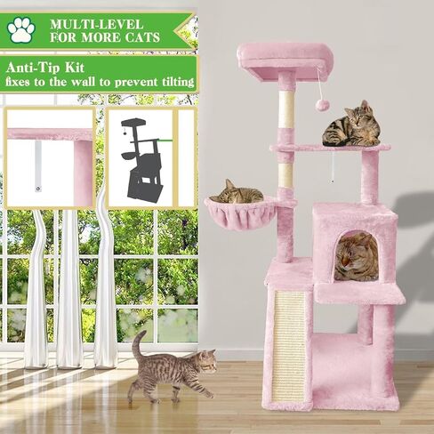 70" Cat Tree Tower for Indoor Cats, Multi-Level Cat Tower Condo with Sisal Scratching Post (Dark Gray) in Saudi Arabia
