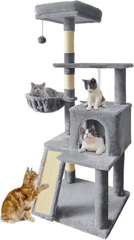 70" Cat Tree Tower for Indoor Cats, Multi-Level Cat Tower Condo with Sisal Scratching Post (Dark Gray) in Saudi Arabia