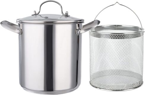 Deep Fryer Pot, 4.5L Stainless Steel Frying Pot With Basket, Fish Fryer With Transparent Lid, For Kitchen French Fries, Chicken Etc. in Saudi Arabia