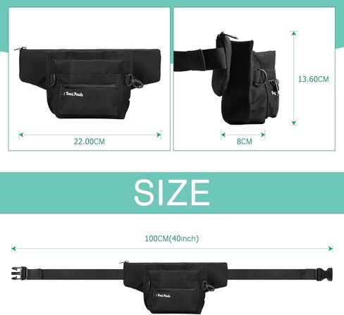 حقيبة علاج الكلاب من أوريا للتدريب، حقيبة فاني للكلاب، حقيبة خصر محمولة للكلاب، حقيبة مشي للكلاب مع حزام خصر قابل للتعديل، للتدريب، المشي لمسافات طويلة، الجري in Kuwait