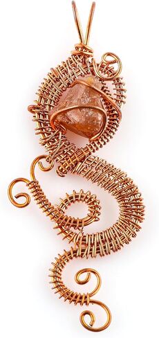 Copper Wire Wrapped Pendant, Natural Raw Brown Zircon Gemstones, Antique Handmade Jewelry, Chakra & Healing Crystals, Rough Stones, December Birthstone in Saudi Arabia