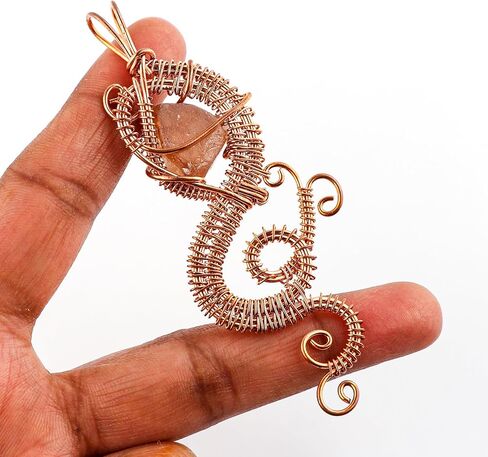 Copper Wire Wrapped Pendant, Natural Raw Brown Zircon Gemstones, Antique Handmade Jewelry, Chakra & Healing Crystals, Rough Stones, December Birthstone in Saudi Arabia