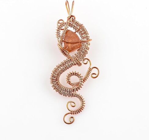 Copper Wire Wrapped Pendant, Natural Raw Brown Zircon Gemstones, Antique Handmade Jewelry, Chakra & Healing Crystals, Rough Stones, December Birthstone in Saudi Arabia