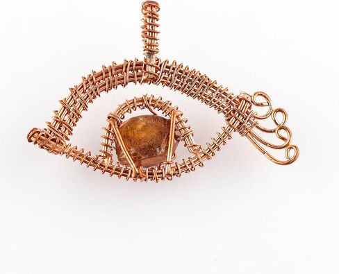 Copper Wire Wrapped Pendant, Natural Raw Brown Zircon Gemstones, Antique Handmade Jewelry, Chakra & Healing Crystals, Rough Stones, December Birthstone in Saudi Arabia
