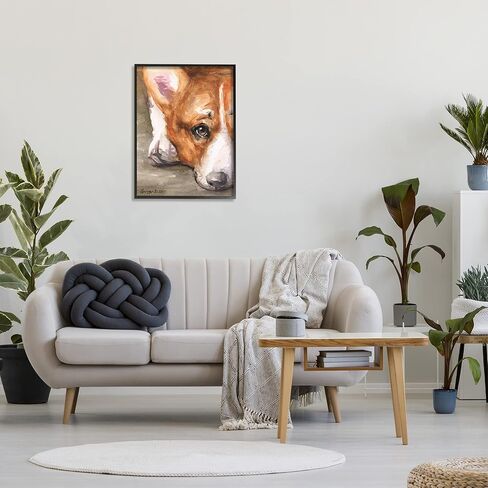 Stupell Industries Pleasant Corgi Puppy Dog Gazing Lying Down, Design by George Dyachenko in Saudi Arabia