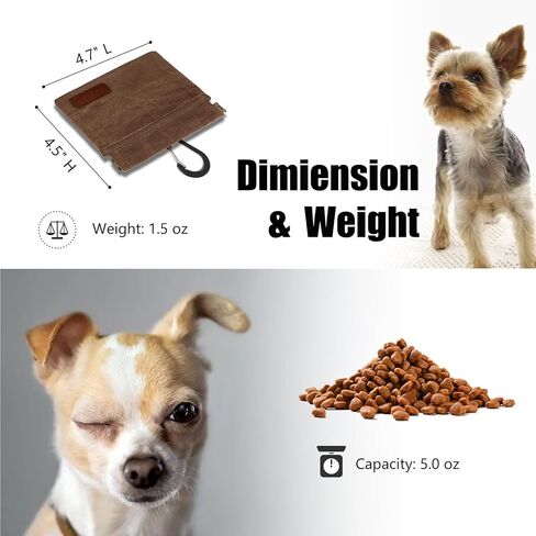أكياس علاج الكلاب لتدريب الحيوانات الأليفة، حقيبة علاج الكلاب بإغلاق مغناطيسي، حقيبة علاج تدريب الجراء، مع أداة نقر وصفارة لتدريب الحيوانات الأليفة 2 في 1 (بني، عبوتان) in Kuwait