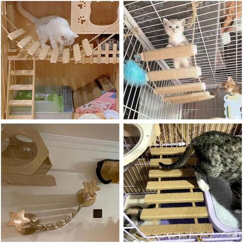 Cat Ladder Bridge Tree Tower Cat Cage Accessories Outdoor Cat Furniture Climbing Frame Cat Toys for Indoor Cats Scratching Post (22inch) in Saudi Arabia