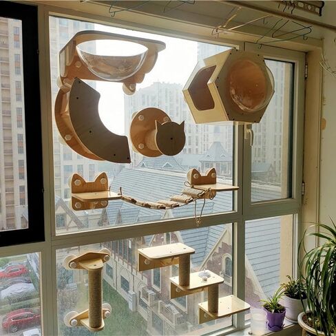 Cat Ladder Bridge Tree Tower Cat Cage Accessories Outdoor Cat Furniture Climbing Frame Cat Toys for Indoor Cats Scratching Post (22inch) in Saudi Arabia