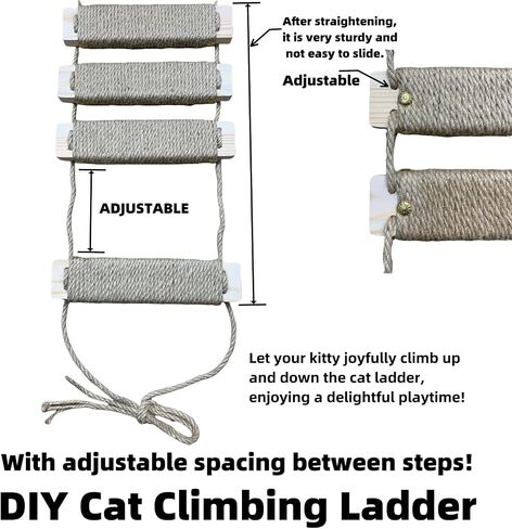 Cat Ladder Bridge Tree Tower Cat Cage Accessories Outdoor Cat Furniture Climbing Frame Cat Toys for Indoor Cats Scratching Post (22inch) in Saudi Arabia