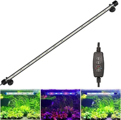 Submersible Aquarium Light Underwater Fish Tank Light with Timer Auto On/Off, LED Aquarium Light Bar 3 Light Modes Dimmer Adjustable Brightness,15.3inch (with timer&dimmer) in Saudi Arabia