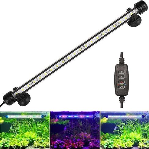 Submersible Aquarium Light Underwater Fish Tank Light with Timer Auto On/Off, LED Aquarium Light Bar 3 Light Modes Dimmer Adjustable Brightness,15.3inch (with timer&dimmer) in Saudi Arabia