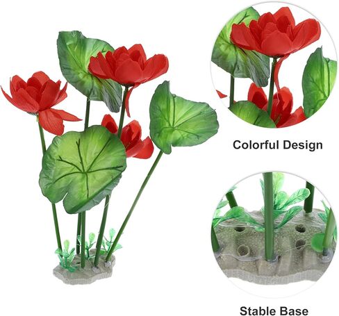 VOCOSTE 1pcs Fish Tank Aquarium Decorations Plants, Mini Aquarium Decorations Plastic Plants for Aquarium Decorations, Yellow 10.24" in Kuwait