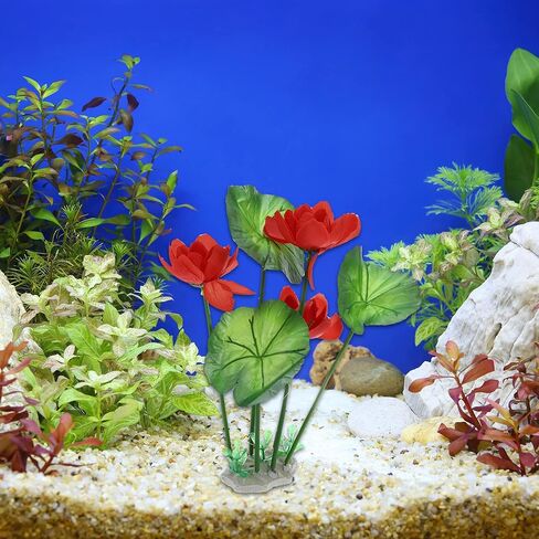 VOCOSTE 1pcs Fish Tank Aquarium Decorations Plants, Mini Aquarium Decorations Plastic Plants for Aquarium Decorations, Yellow 10.24" in Kuwait