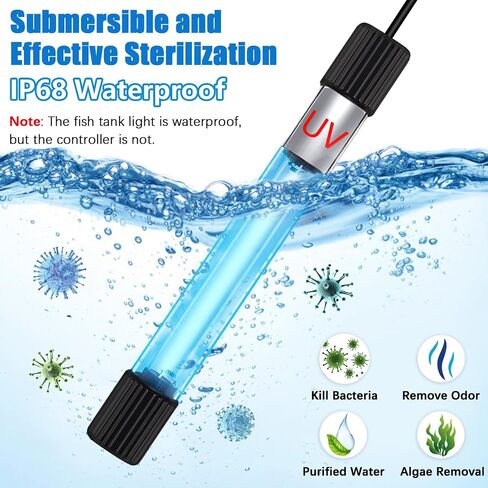 TAISHAN Aquarium Clean Light，9W & 11W Aquarium Algae Bloom Clean Light with Timer,Submersible Waterproof Lamp for Fish Tank Pond，Water Clean Green Clear Waterproof Clean Lamp for Sump Swim Pool in Saudi Arabia